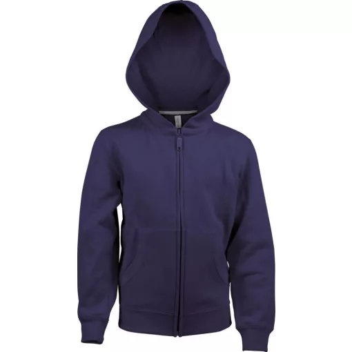 Gyerek kapucnis pulóver Kariban KA455 Kids Full Zip Hooded Sweatshirt -10/12, Navy
