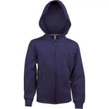 Gyerek kapucnis pulóver Kariban KA455 Kids Full Zip Hooded Sweatshirt -12/14, Navy