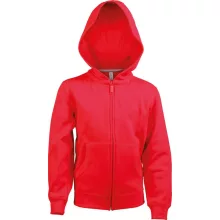 Gyerek kapucnis pulóver Kariban KA455 Kids Full Zip Hooded Sweatshirt -12/14, Red
