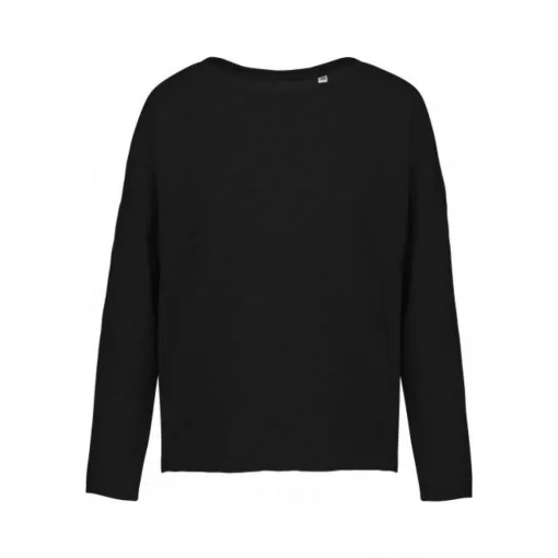 Női pulóver Kariban KA471 Ladies Oversized Sweatshirt -S/M, Black