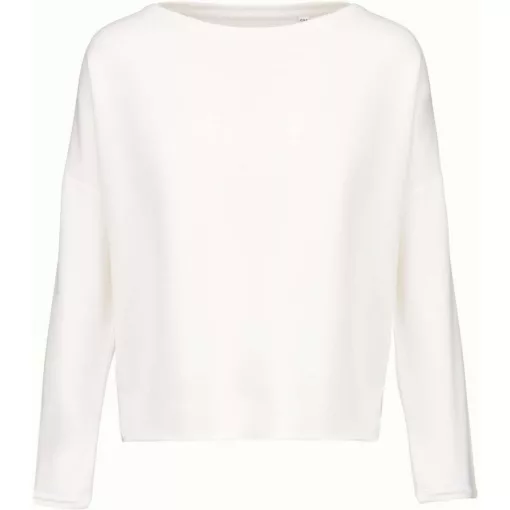 Női pulóver Kariban KA471 Ladies Oversized Sweatshirt -S/M, Off White