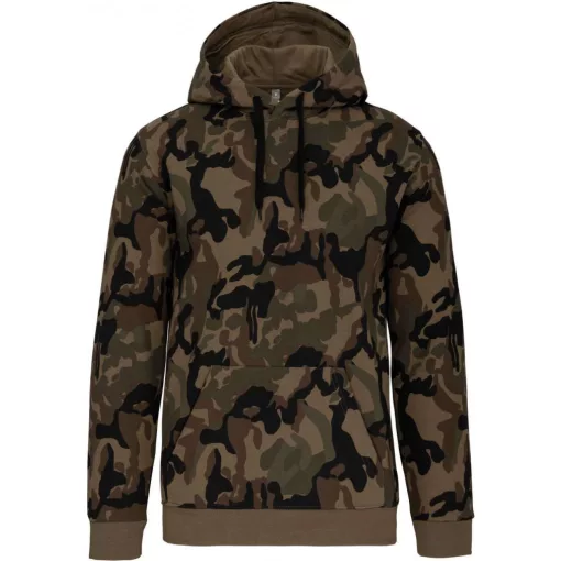 Férfi kapucnis pulóver Kariban KA476 Men’S Hooded Sweatshirt -S, Olive Terepmintás Camouflage