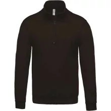 Férfi pulóver Kariban KA478 Zip neck Sweatshirt -S, Dark Grey