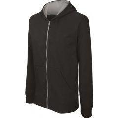 Gyerek kapucnis pulóver Kariban KA486 Kids Full Zip Hooded Sweatshirt -6/8, Black/Fine