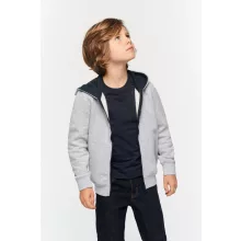 Gyerek kapucnis pulóver Kariban KA486 Kids Full Zip Hooded Sweatshirt -6/8, Black/Fine