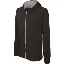 Gyerek kapucnis pulóver Kariban KA486 Kids Full Zip Hooded Sweatshirt -8/10, Black/Yel