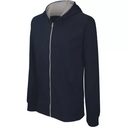 Gyerek kapucnis pulóver Kariban KA486 Kids Full Zip Hooded Sweatshirt -6/8, Navy/Fine 