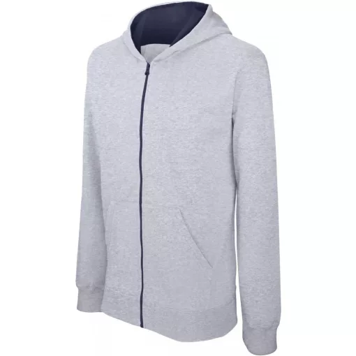 Gyerek kapucnis pulóver Kariban KA486 Kids Full Zip Hooded Sweatshirt -6/8, Oxford Gre
