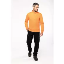 Férfi pulóver Kariban KA487 Zipped neck Sweatshirt -XL, Dark Grey