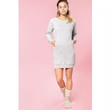Női Kariban KA493 Organic Fleece Lounge Dress -XS, Light Grey Heather