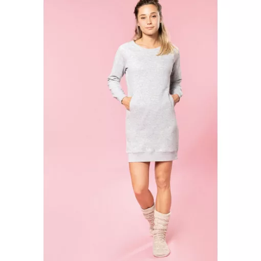 Női Kariban KA493 Organic Fleece Lounge Dress -M, Navy