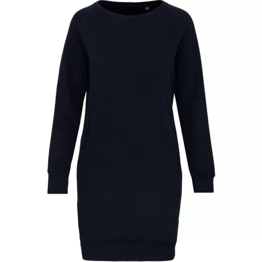Női Kariban KA493 Organic Fleece Lounge Dress -XS, Navy