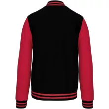 Uniszex pulóver Kariban KA497 Teddy Fleece Jacket -S, Black/Red