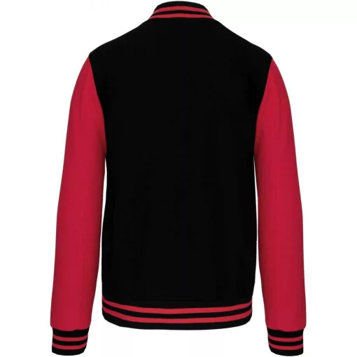 Uniszex pulóver Kariban KA497 Teddy Fleece Jacket -XL, Black/Red