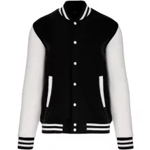 Uniszex pulóver Kariban KA497 Teddy Fleece Jacket -M, Black/White