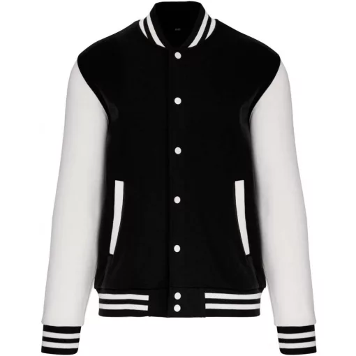 Uniszex pulóver Kariban KA497 Teddy Fleece Jacket -M, Black/White