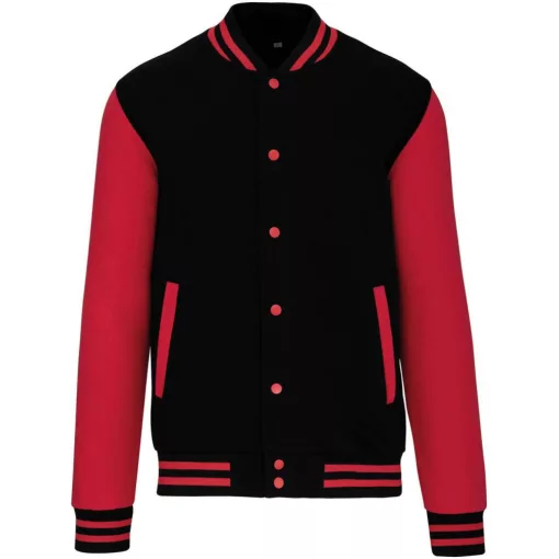 Uniszex pulóver Kariban KA497 Teddy Fleece Jacket -S, Black/White