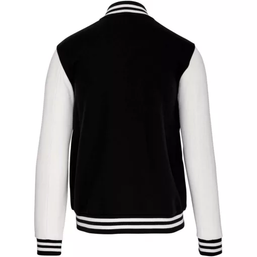 Uniszex pulóver Kariban KA497 Teddy Fleece Jacket -S, Black/White