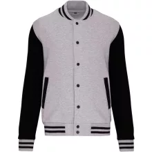 Uniszex pulóver Kariban KA497 Teddy Fleece Jacket -S, Oxford Grey/White