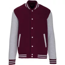 Uniszex pulóver Kariban KA497 Teddy Fleece Jacket -2XL, Wine/Oxford Grey