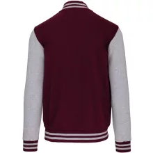 Uniszex pulóver Kariban KA497 Teddy Fleece Jacket -XL, Wine/Oxford Grey