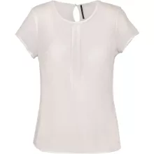 Női Kariban KA5002 Ladies Short-Sleeved Crepe Blouse -46, Off White