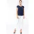 Női Kariban KA5002 Ladies Short-Sleeved Crepe Blouse -46, Off White