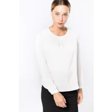 Női Kariban KA5003 Ladies Long-Sleeved Crepe Blouse -40, Deep Sea Blue
