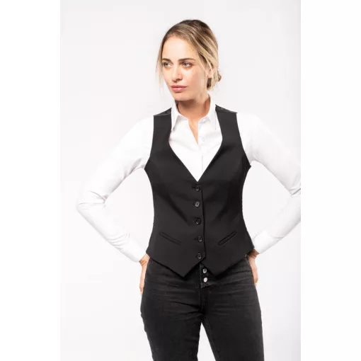 Női Kariban KA502 Ladies Waistcoat -38, Black