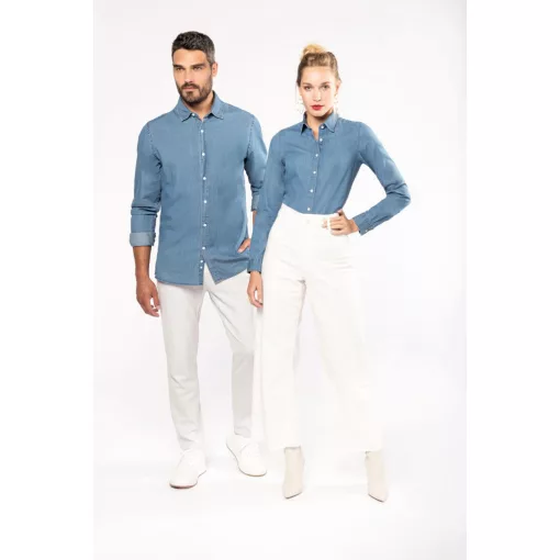 Férfi ing Kariban KA512 Men’S Denim Shirt -M, Chambray Blue