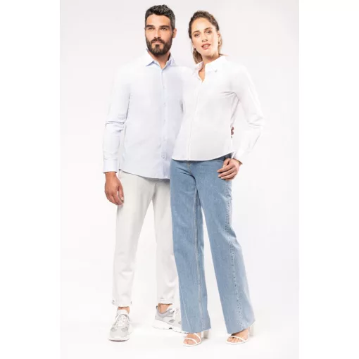 Férfi ing Kariban KA513 Men’S Long-Sleeved Cotton poplin Shirt -L, Striped Pale Blue