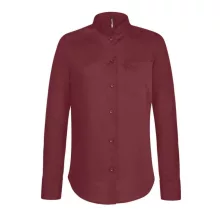 Női blúz Kariban KA514 Ladies Long-Sleeved Mandarin Collar Shirt -S, Wine
