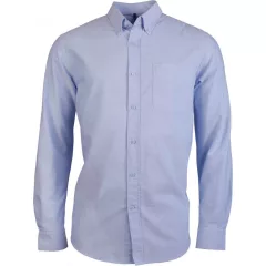   Férfi ing Kariban KA516 Long-Sleeved Washed Oxford Cotton Shirt -M, Oxford Blue