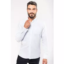 Férfi ing Kariban KA516 Long-Sleeved Washed Oxford Cotton Shirt -M, Oxford Blue