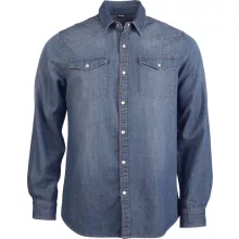 Férfi ing Kariban KA519 Men S Long-Sleeved Denim Shirt -S, Blue Jean