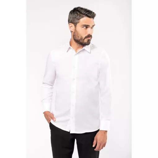 Férfi ing Kariban KA522 Men S Fitted Long-Sleeved non-Iron Shirt -S, Black