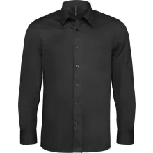 Férfi ing Kariban KA529 Long-Sleeved Cotton/Elastane Shirt -M, Black