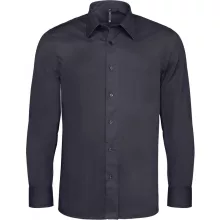Férfi ing Kariban KA529 Long-Sleeved Cotton/Elastane Shirt -L, Navy
