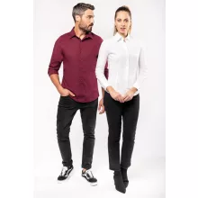 Férfi ing Kariban KA529 Long-Sleeved Cotton/Elastane Shirt -L, White