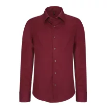 Férfi ing Kariban KA529 Long-Sleeved Cotton/Elastane Shirt -XL, Wine