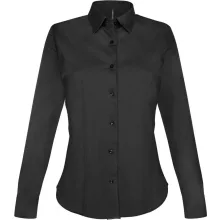 Női blúz Kariban KA530 Ladies Long-Sleeved Stretch Shirt -S, Black