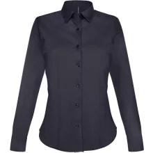 Női blúz Kariban KA530 Ladies Long-Sleeved Stretch Shirt -S, Navy