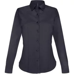 Női blúz Kariban KA530 Ladies Long-Sleeved Stretch Shirt -S, Navy