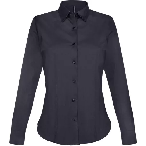 Női blúz Kariban KA530 Ladies Long-Sleeved Stretch Shirt -XL, Navy