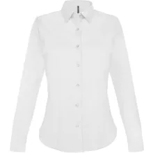 Női blúz Kariban KA530 Ladies Long-Sleeved Stretch Shirt -2XL, White