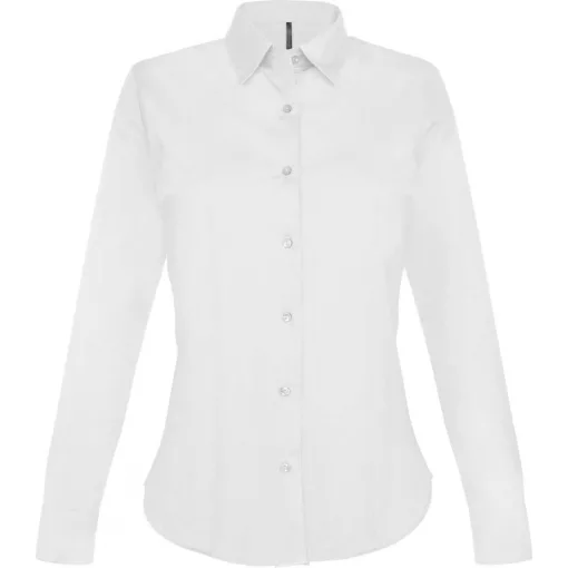 Női blúz Kariban KA530 Ladies Long-Sleeved Stretch Shirt -S, White