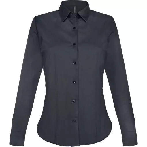 Női blúz Kariban KA530 Ladies Long-Sleeved Stretch Shirt -L, Zinc