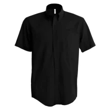 Férfi ing Kariban KA531 Short-Sleeved Cotton/Elastane Shirt -M, Black