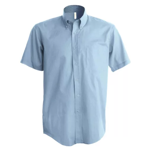Férfi ing Kariban KA531 Short-Sleeved Cotton/Elastane Shirt -3XL, Light Blue