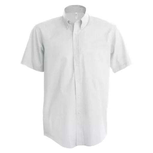 Férfi ing Kariban KA531 Short-Sleeved Cotton/Elastane Shirt -M, White